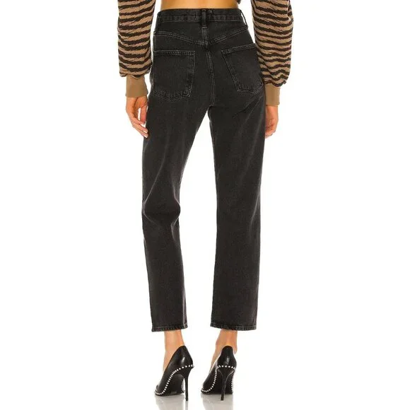 AGOLDE 90's Mid Rise Distressed Loose Jeans in Smokestack
